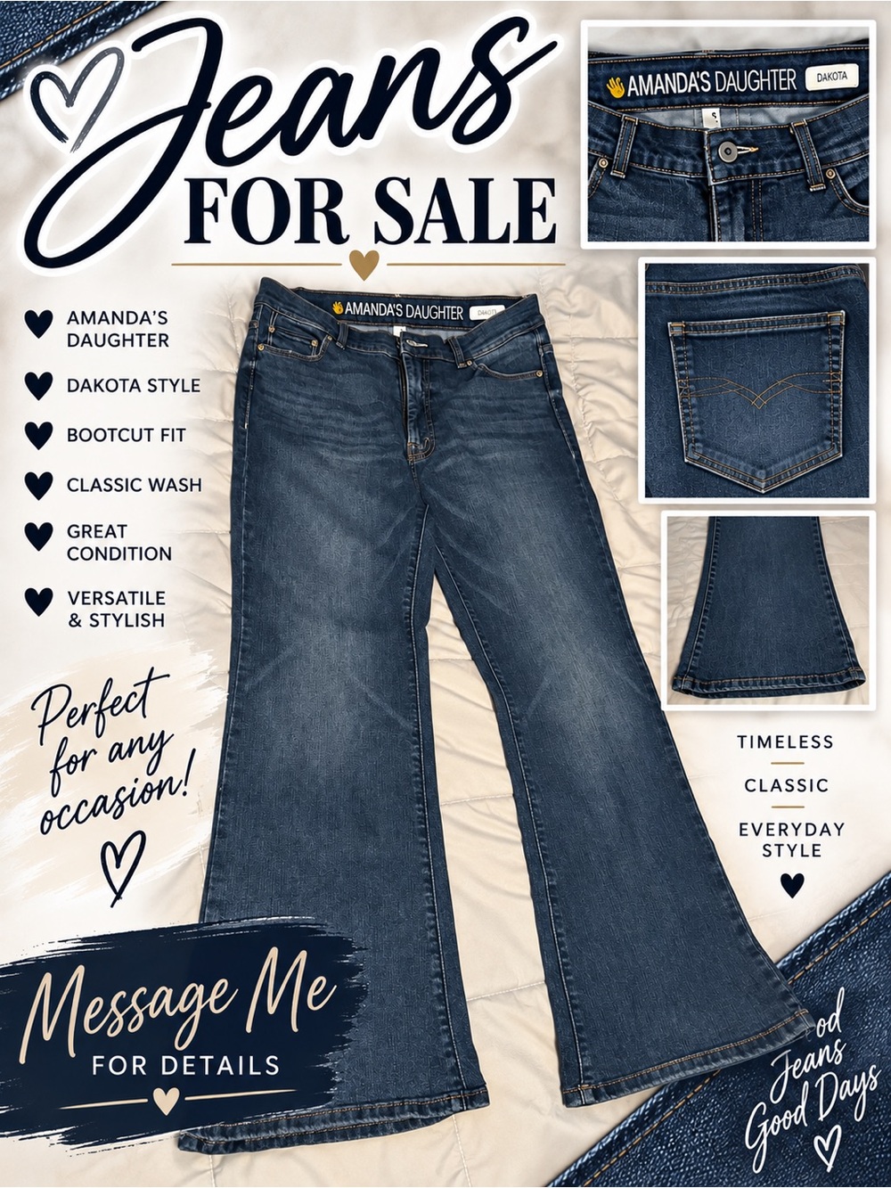 Dakota Bootcut Jeans - Classic Blue